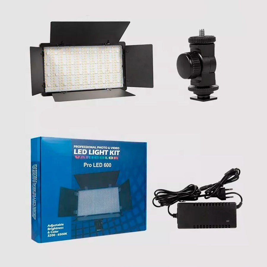 Kit Luz Led Para Fotografia/video Pro Led 600 + Tripode