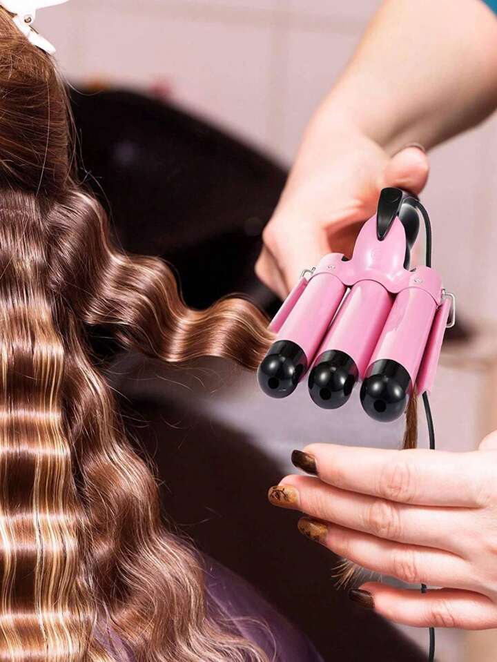 Plancha Rizadora Onduladora De Cabello 3 Tubos Ondas de Sirena
