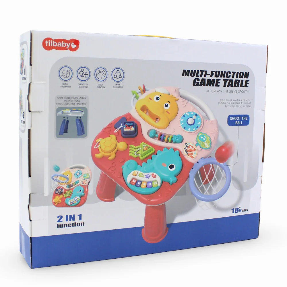 Mesa De Actividades 2 En 1 Con Aro Y Pelota Didactico Bebe Azul