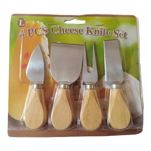 Set Cuchillos Para Quesos Picoteo Cocktail Acero Inox Packx4 Plateado