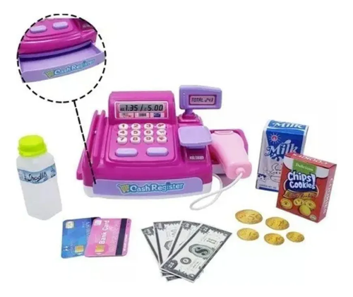 Caja registradora Juguete Niña con Accesorios color Rosado shopping
