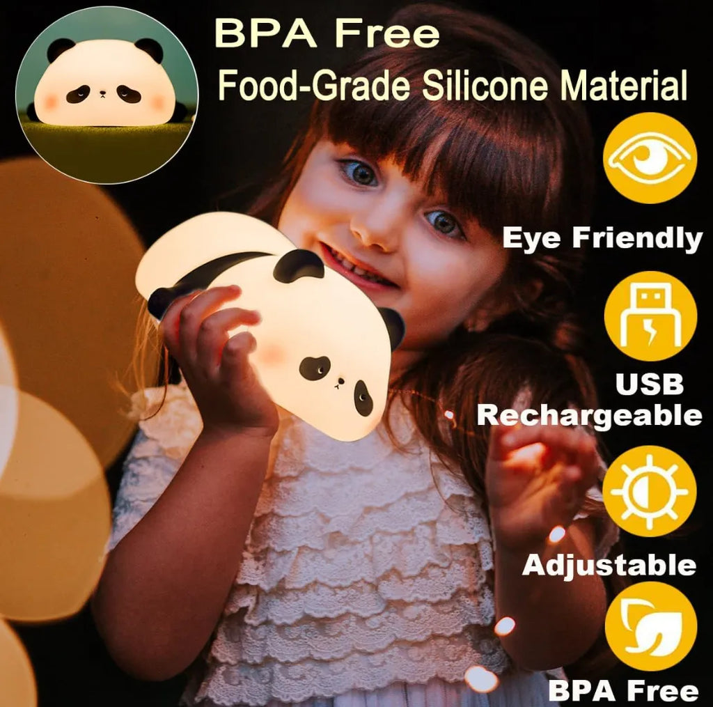 Lampara Nocturna Panda Sensor Bebes Niños Espanta Cuco