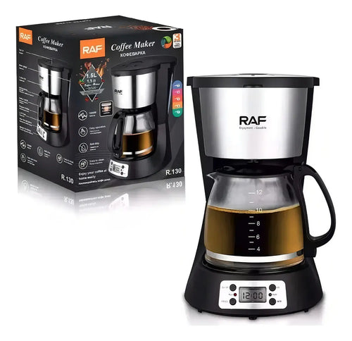 Cafetera Electrica RAF 131 Tazas Antigoteo Negro 600W 1.5L