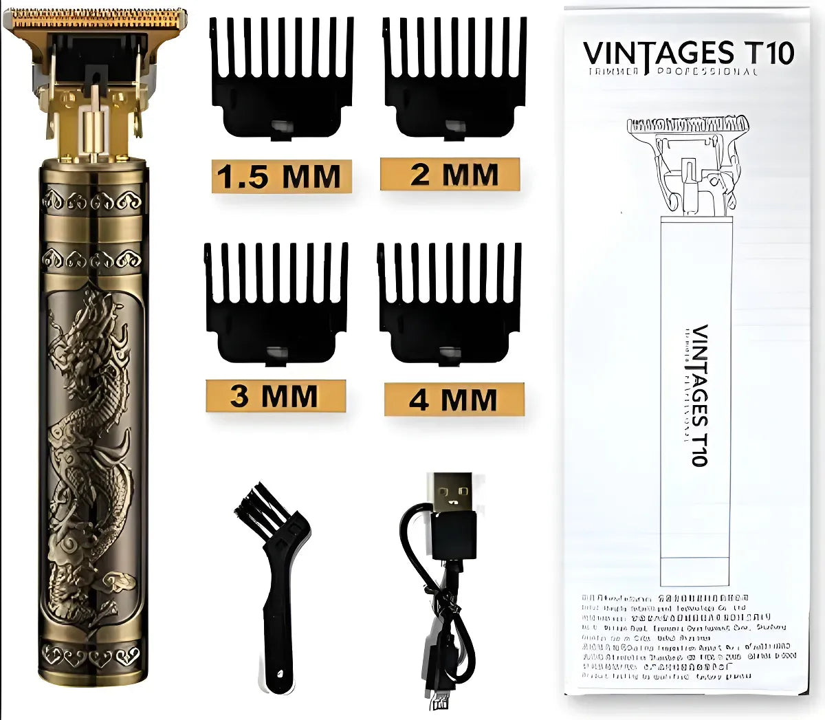 Maquina Afeitadora De Barba Y Pelo Inalambrico Vintage T10