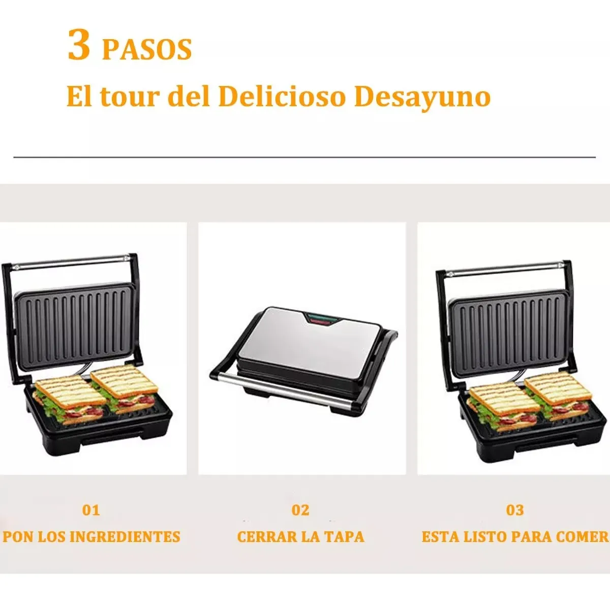 Plancha Sandwichera Sanguchera Tostadoras Elect Parrillera