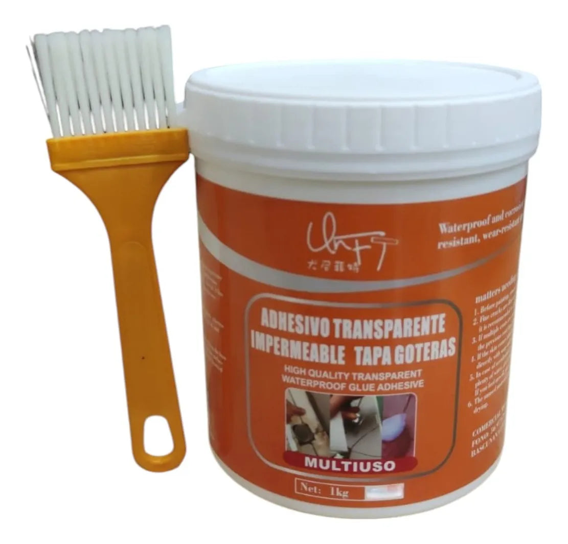 Adhesivo Transparente Impermeable Tapa Gotera 1kg