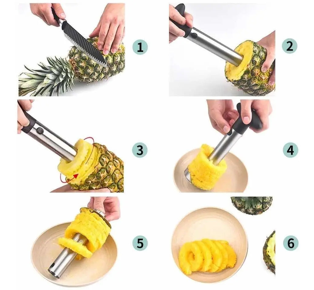 Cortador y Pelador de Piña en Acero Inoxidable 🍍