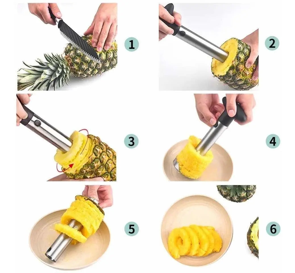 Cortador y Pelador de Piña en Acero Inoxidable 🍍