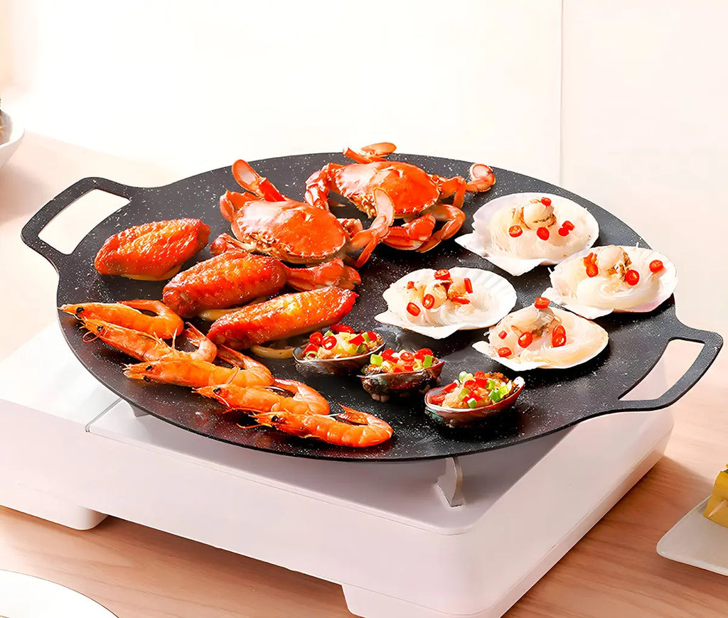 Plancha Budare Antiadherente Para Tortillas Arepas Tacos 35 Cm Color Negro