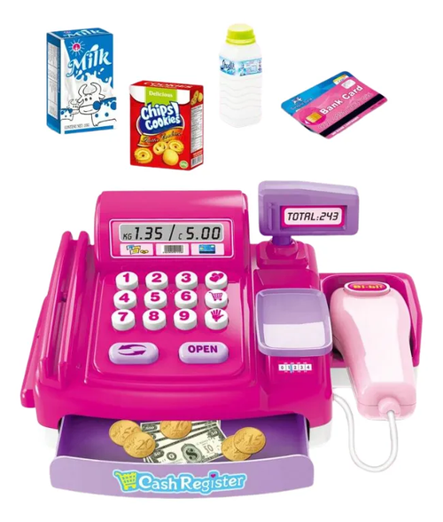 Caja registradora Juguete Niña con Accesorios color Rosado shopping
