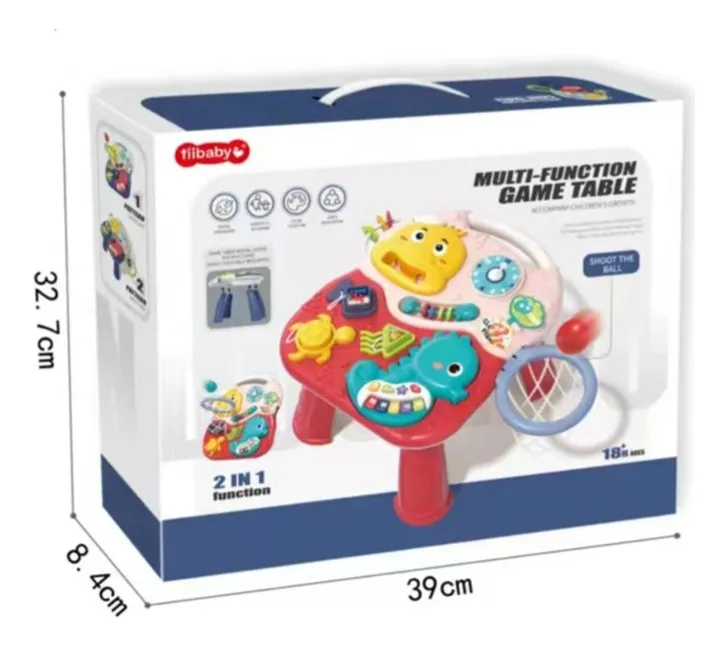 Mesa De Actividades 2 En 1 Con Aro Y Pelota Didactico Bebe Azul