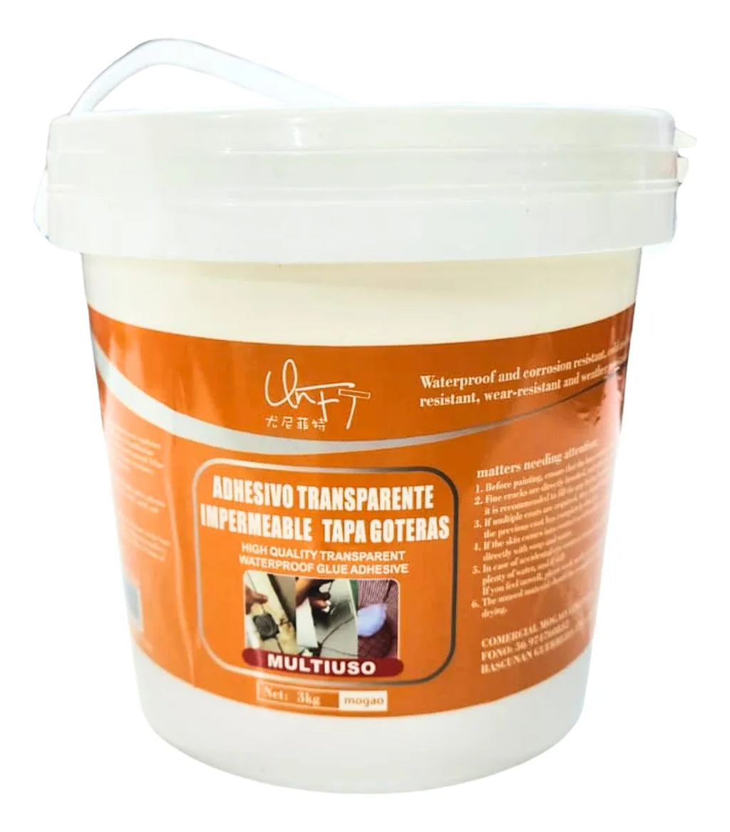 Adhesivo Transparente Impermeable Tapa Gotera 1kg