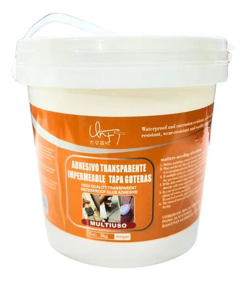 Adhesivo Transparente Impermeable Tapa Gotera 1kg