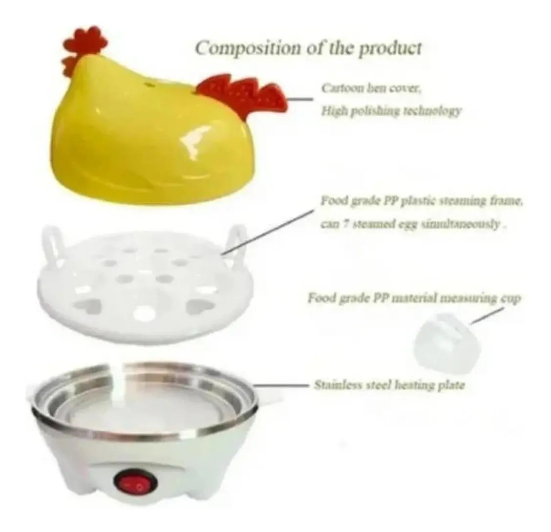 Gallina Electrica cocedora de Huevos al Vapor 1min apagado automático