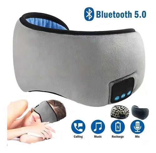 Antifaces Auriculares Dormir Bluetooth Música Color Gris