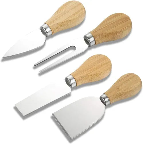 Set Cuchillos Para Quesos Picoteo Cocktail Acero Inox Packx4 Plateado