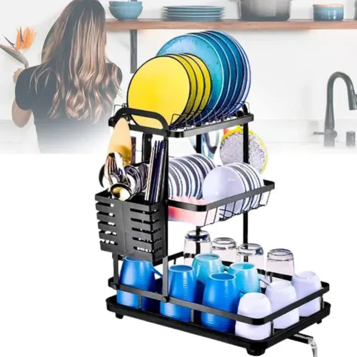 Escurridor Secador De Loza Platos Organizador 3 Niveles