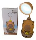 Lampara Led Recargable De Mesa Capibara Con Sacapuntas Marron