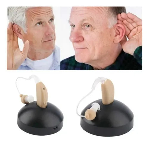 Audifonos Recargable De Sordera Amplificador Color Beige