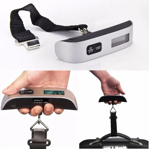 Pesa Balanza Digital Maleta Para Colgar 50kg Color Gris