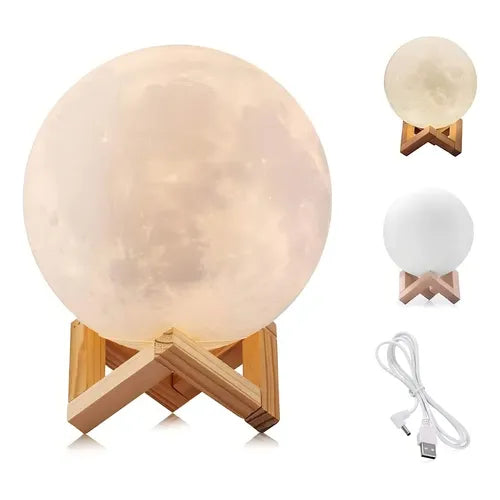 Lampara Humidificador Luna 3d Difusor De Aroma Usb Portatil Color Amarillo