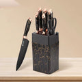 Set Cuchillos De Cocina 7 Piezas Con Bloque Diseño De Mármol