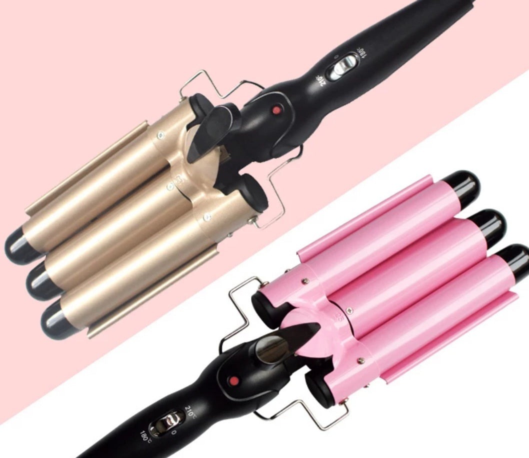 Plancha Rizadora Onduladora De Cabello 3 Tubos Ondas de Sirena