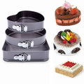 Set 3 Molde Desmontable Antiadherente Para Torta Color Negro