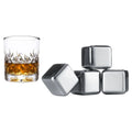 Set De 4 Cubos De Acero Hielo Reutilizables Enfriar Tragos Plateado