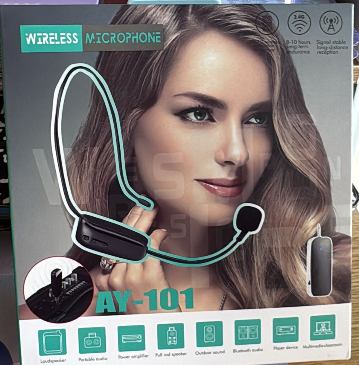 Microfono Megafono Inalambrico Amplificador De Voz Bluetooth Color Negro