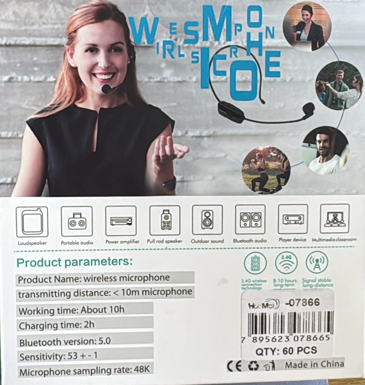 Microfono Megafono Inalambrico Amplificador De Voz Bluetooth Color Negro