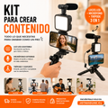 Kit Para Grabacion Streaming Tripode Luz Micrófono Palo Selfie