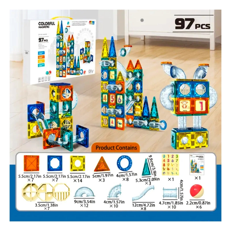 Set de Magneticos armables 97Pcs colorful Didacticos