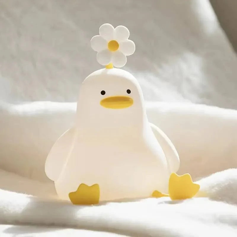 Lampara Pato de Silicona Diseño Kawaii Con Soporte para Teléfono